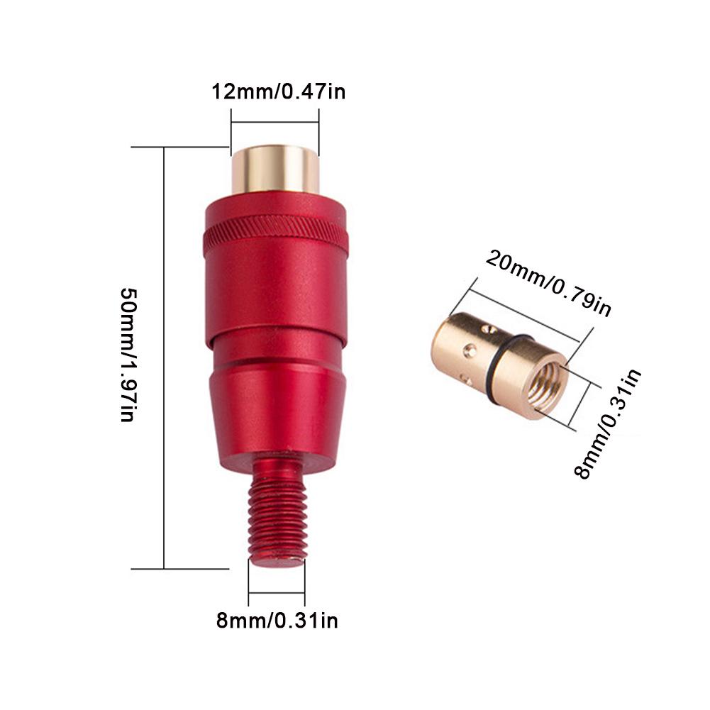 Angelrute Stangenverbinder 8mm Schrauben Schnellverschluss Kescherkopf Adapter Angelkescher Landeharpune Tauch-Aluminiumlegierung Kescherstangen Teile