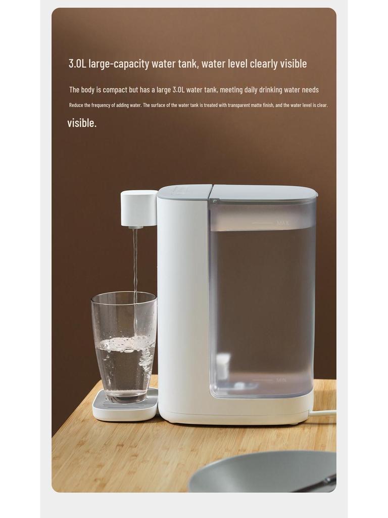 Instant Hot Water Dispenser with Adjustable Temperature, 3.0L - Compact, Automatic Tabletop Heating for Home or Office