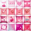Peach Skin Pillowcase Valentine's Day Pillowcase Pink Heart-shaped Pillow Romantic Series Home Decoration Sofa Cushion Cover