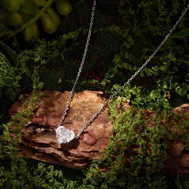 S925 Sterling Silver 1-Carat Classic Heart-Shaped Moissanite Necklace
