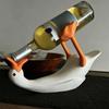 Bird Bottle Holders Counter Wine Rack Decorative Wine Bottle Holder with a White Body, Sculptural PET Display for Sideboards, Shelves, and Bar