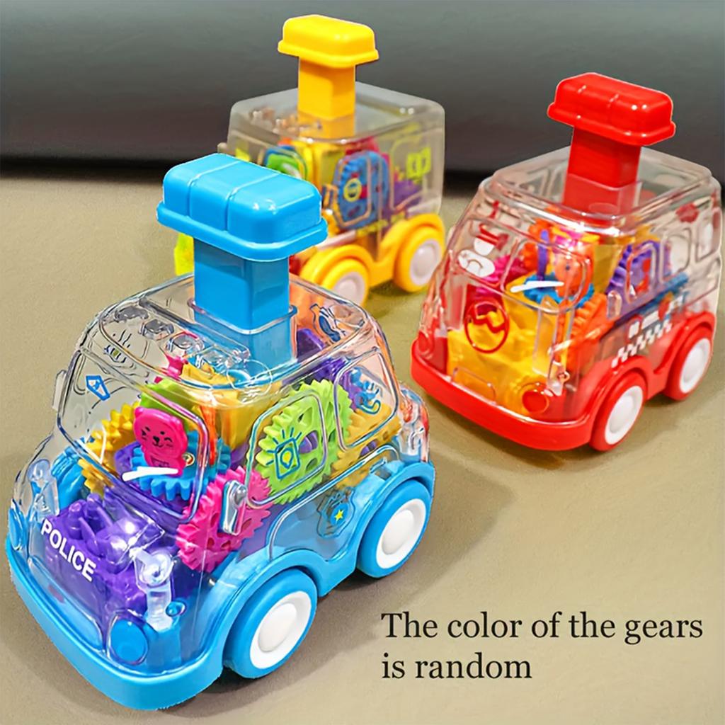 Transparent Gear Car Push Pull Toy Car