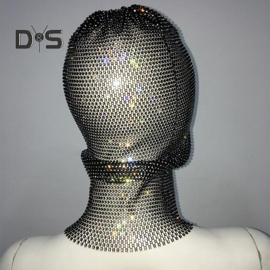 Nakrycie głowy z dekoracją z cyrkonii, ażurowa siateczka, ochrona przed słońcem, odsłaniające oczy, występy, festiwale, opaska na głowę