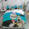 Cartoon Dog Duvet Cover Pillowcase Bedding Set Wallace&Gromit Adult Boy Girl Bedroom Decoration Children Single Double  Size