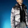 Li Ning Badfive Basketball Serie Kurze Stehkragen Daunenjacke Winter Herrenjacke Schneebärgrafik AYMQ549-3