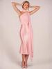 2026 Euro-Amerikanischer Stil Sexy Neckholder Satin Bodycon Kleid mit Rüschen