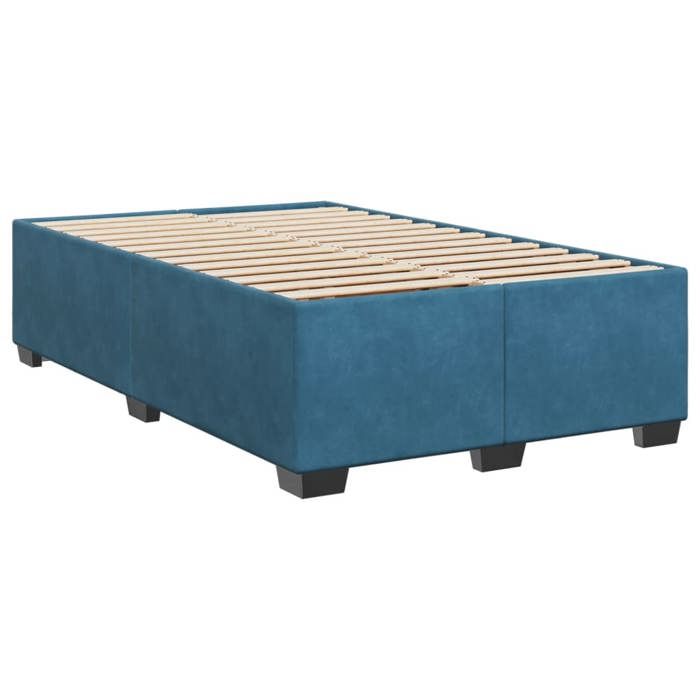Maison Exclusive - Sommier à lattes de lit et matelas bleu foncé 120x190cm velours