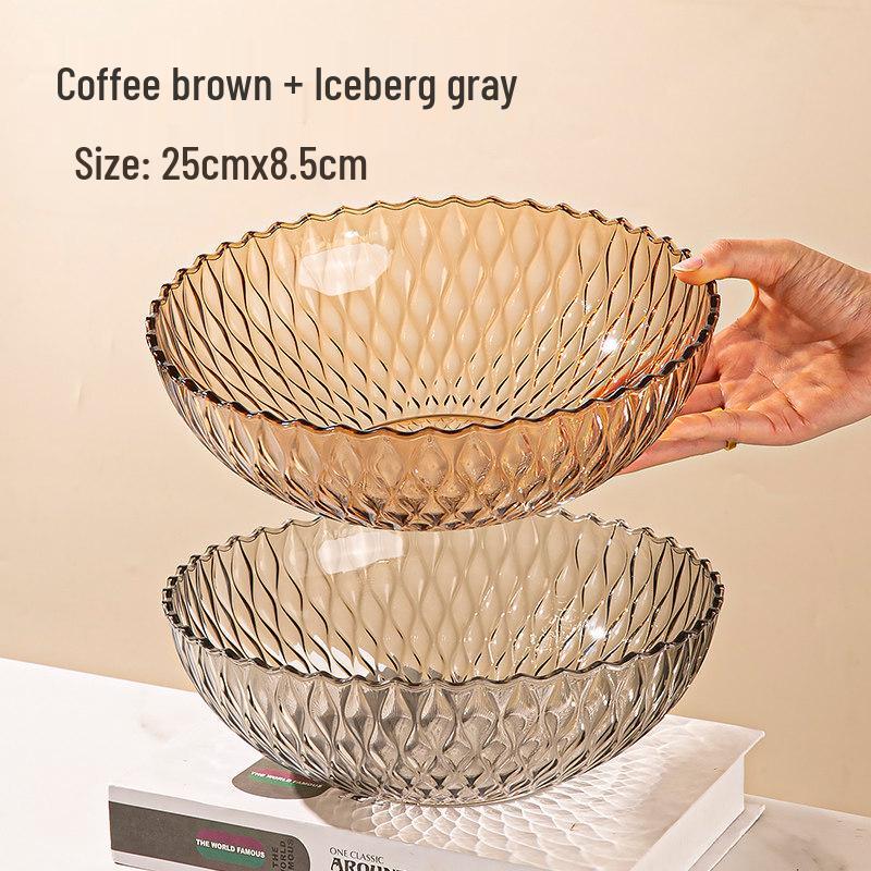 Light Luxury Wavy Gold Rim Plastic Fruit Plate