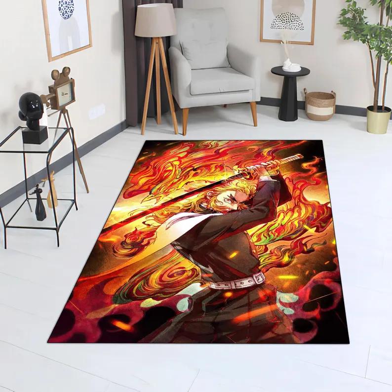 Anime Demon Carpet Mat Rug Character Action Scene Colorful Partition Design Home Decoration Floor Mat Living Room Decoration