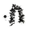 175CM Black Artificial Maple Leaf Vine Autumn Halloween Decoration Outdoor Indoor Wall Hanging Rattan Garden Garland Home Decor