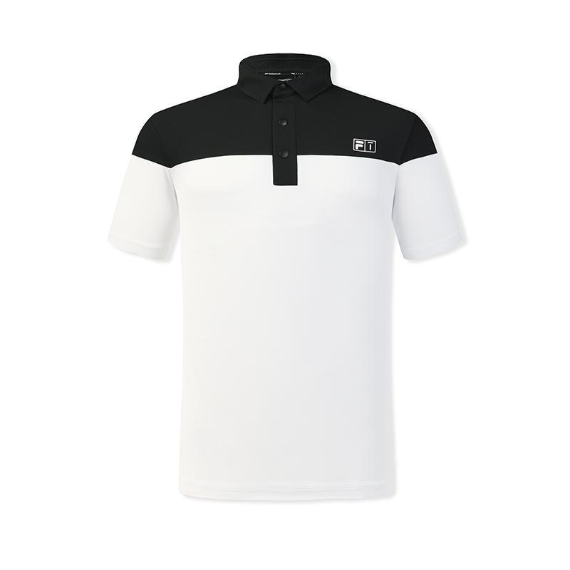 FILA Golf Series Fashion Simple Classic Basic Sports Casual Comfortable Cool Touch Knitted Short Sleeve Polo Shirt Men tops Jade-White A11M625120FWT