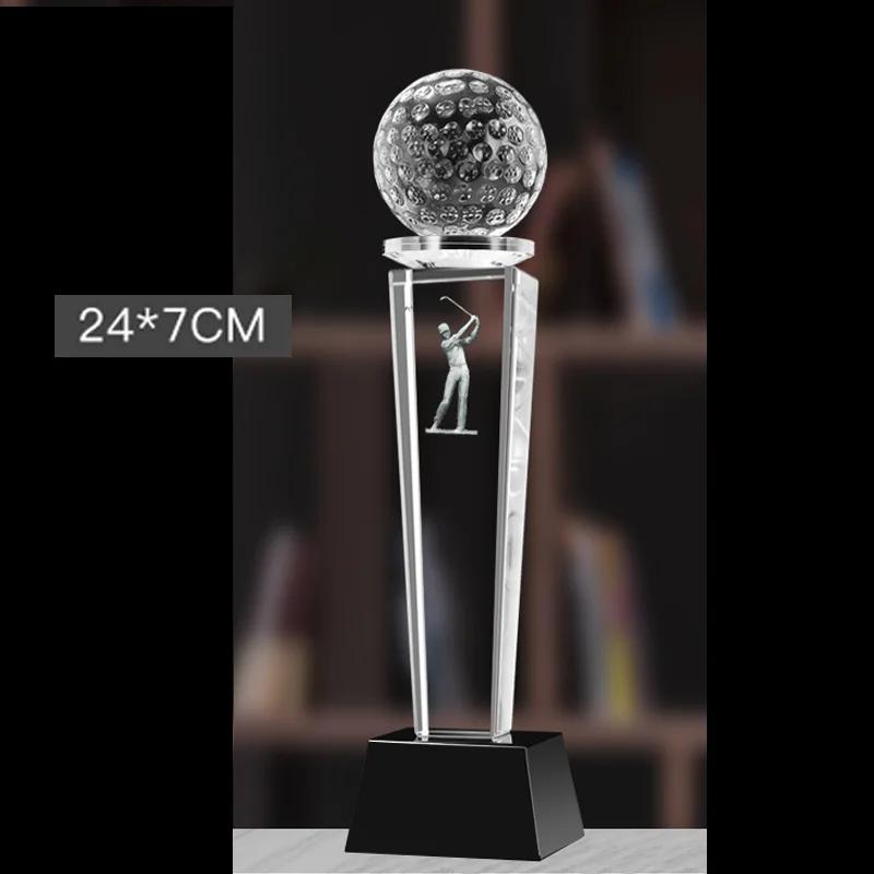 

Customized High-End Golf Crystal Trophy, Souvenir, Home Decoration, Creative Metal Commemorative Rod, One Hole Award, 1Pc