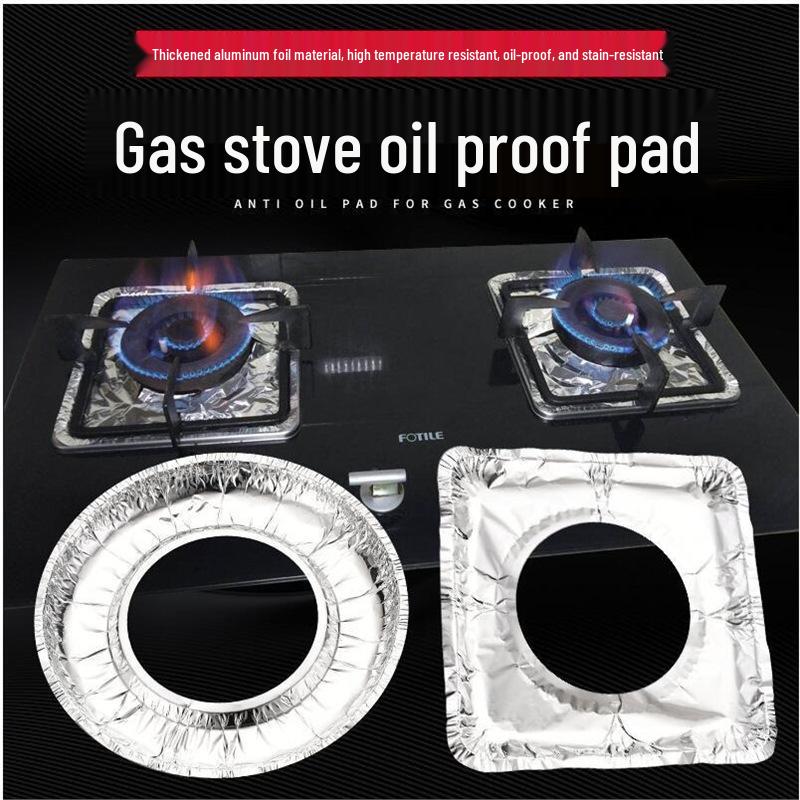 Gas Stove Oil-Proof Mat Sticker, Protective Round Foil Cover for Kitchen Stove