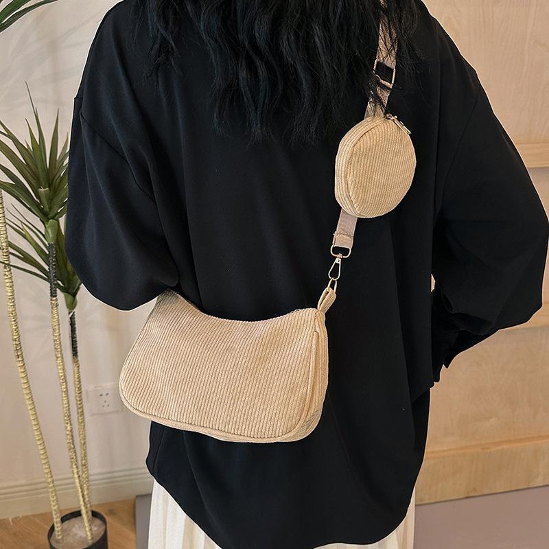 

Женская сумка вельветовая новая сумка на плечо сумка подмышку модная сумка мать и дитя набор из двух предметов сумка-мессенджер хаки