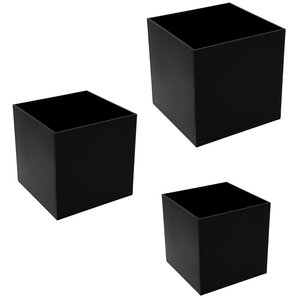 3PCS Acrylic Buffet Riser Box Smooth Surface Stackable Acrylic Cube Cake Display Riser With Hollow Bottom for Cupcake Candy