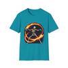 Unisex Softstyle T Shirt Flaming Poi Skeleton Fire Dancer Night Spin