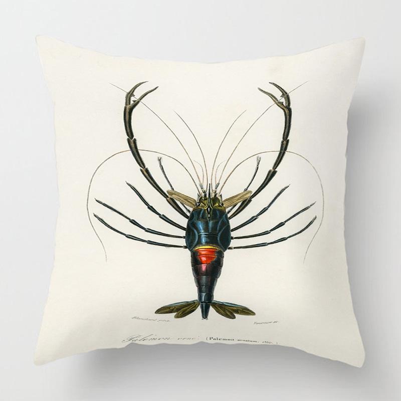 Marine Life Theme Pillow Case Home Living Room Sofa Decorative Cushion Cover 45X 5Cm 50X 50Cm Machine Washable Beach Style