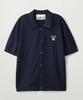 Satur Collar Half Knit Cardigan Navy