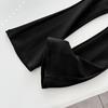 Slim Fit Elastic Knitted Slit Skirt Pants - Women's Short Micro-Flared Style