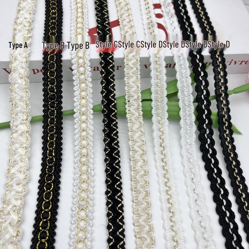 Handmade Gold & Silver Thread Lace: Song Brocade National Style for DIY Clothing, Cuffs, Curtains, and Cushion Decoration.