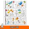 Rollo de papel para colorear de 90 cm con diseño de animales para niños, ideal para rellenar con colores, grafiti, recortes de papel, pintura, material educativo escolar.