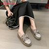 Fashion Aphixta 2025 New Luxury Crystals Bowknot Sequined Flat With Platform Shoes Loafers Couple Woman Fashion Shoes Plus Size 44