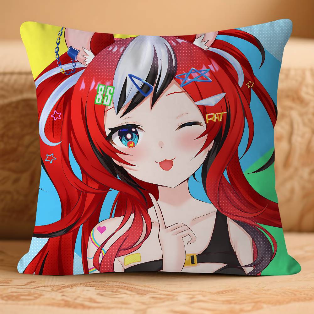 Anime H-Hakos B-Baelz-HololiveS Pillow Case Removable Washable Cushion Cover – All-Season Soft Linen