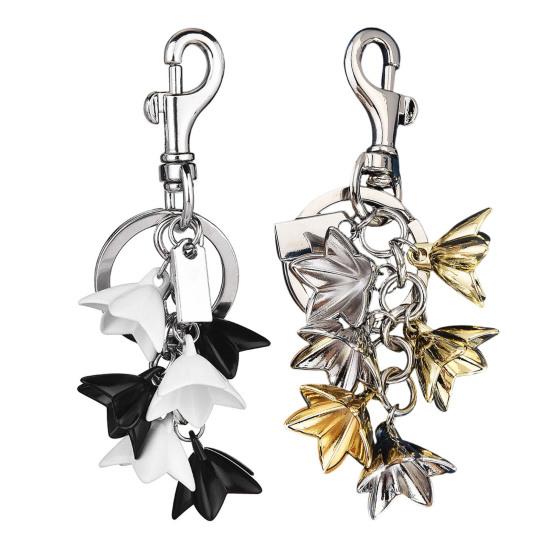 Schlüsselanhänger Anhänger Glockenblumen Design Schlüsselanhänger mit glänzenden Metallschnallen Karabinerhaken Taschen Schlüssel Koffer Geschenk Zubehör