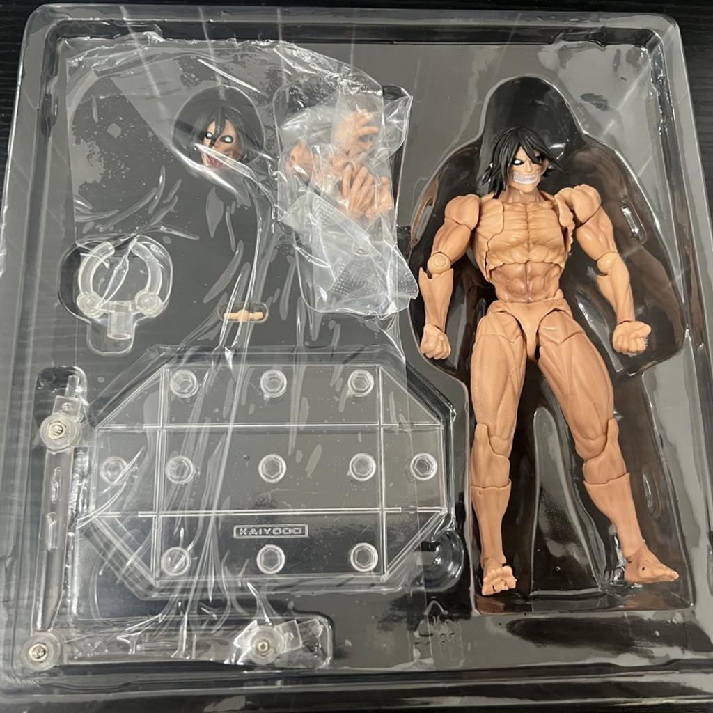 Bandai Attack on Titan Eren Yeager vs Armored Titan Action Figure Amazing Yamaguchi Revoltech Anime Collectible for Fan Toys