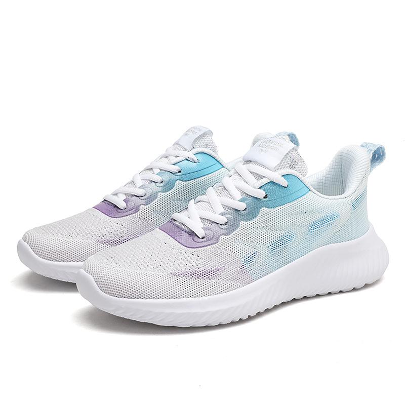 Flying Woven Mesh Sneakers Small Clear Breathable Running Shoes High Elastic Wear-resistant Fashion Versatile