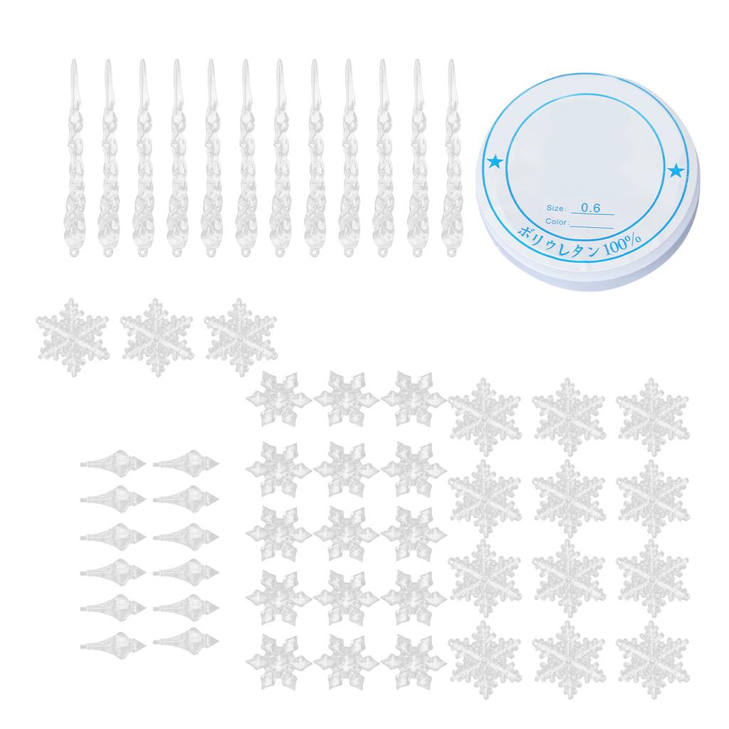 Christmas Snowflake Decorations Acrylic Icicle Pendant Christmas Tree Party Ornaments