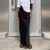 Satin Black Trumpet Skirt Slim High Waist Skirts Fashion Women Summer Solid Office Lady Long Skirt Female Elegant