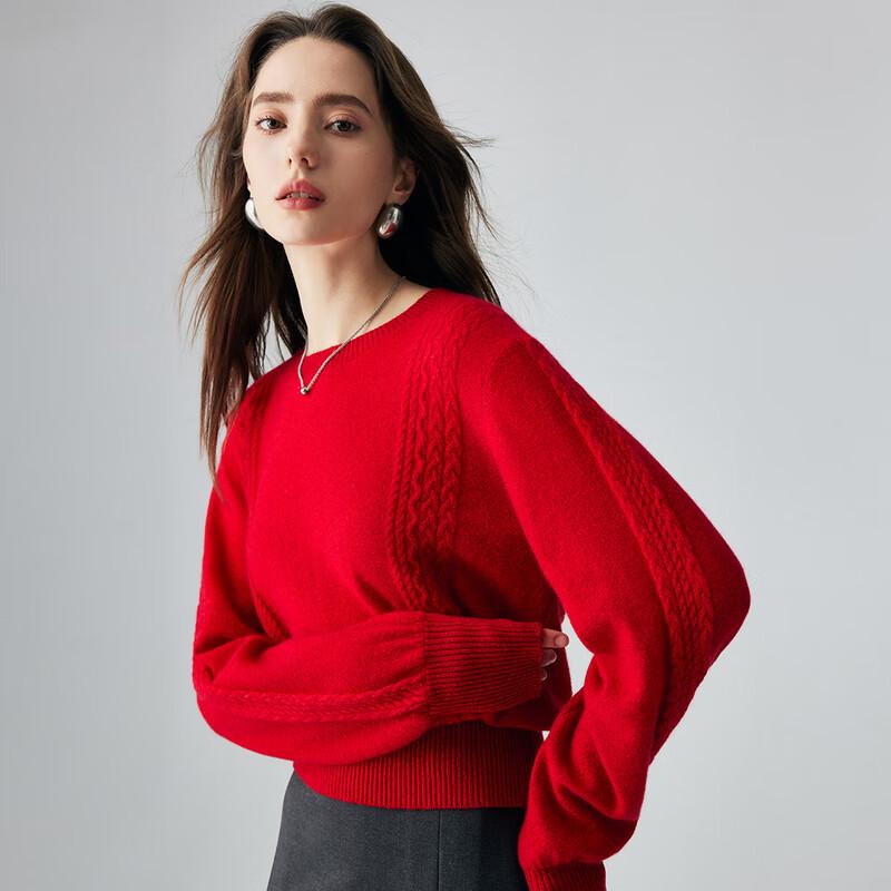 PALUOPO Women's 2025 A/W Cable Knit Pure Cashmere Sweater