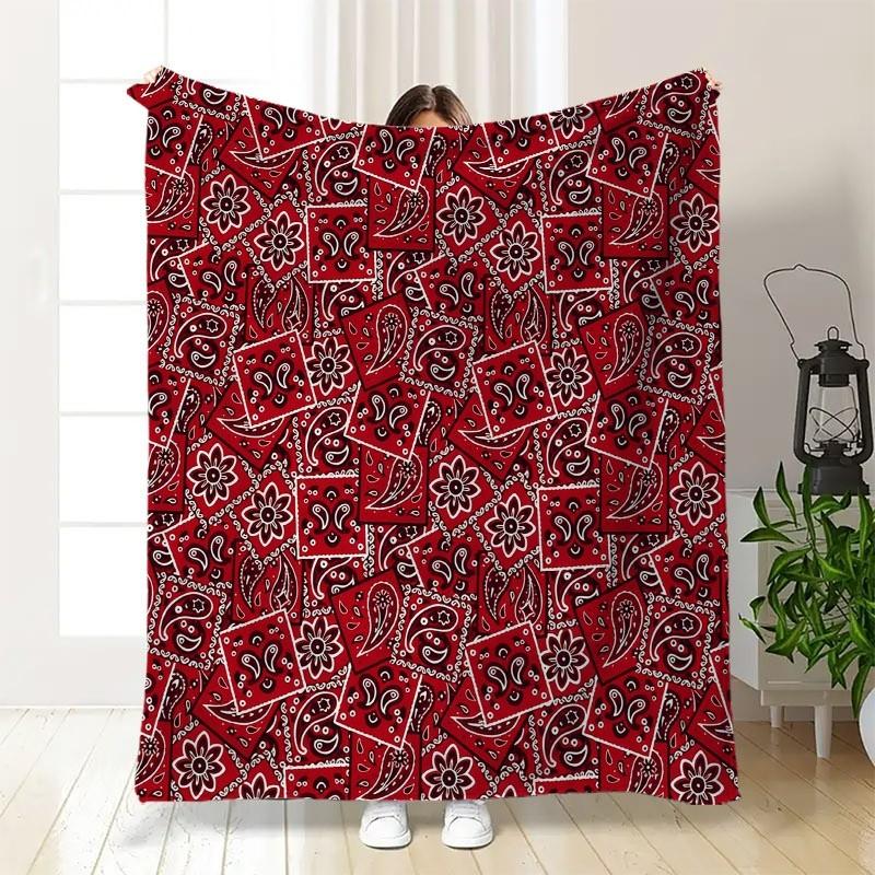 Burgundy Snowflake Scroll Xmas Throw Blanket,Warm Sofa,Chill Night Cover,Birthday Anniversary Home Casual Gift