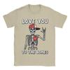 Unisex Valentinstag Skelett Ich liebe dich Rocker T-Shirts 100% Baumwolle Kleidung Cooles Kurzarm Rundhals Bedrucktes T-Shirt