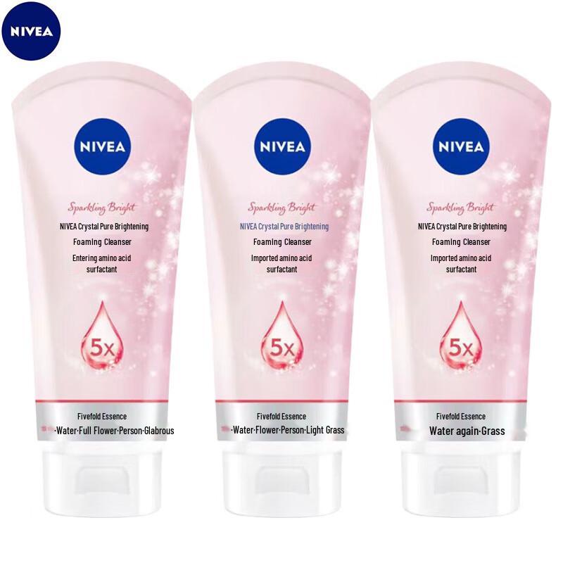 Nivea Кристально Чистый Осветляющий Пенящийся Очищающий Гель, 3 шт.
