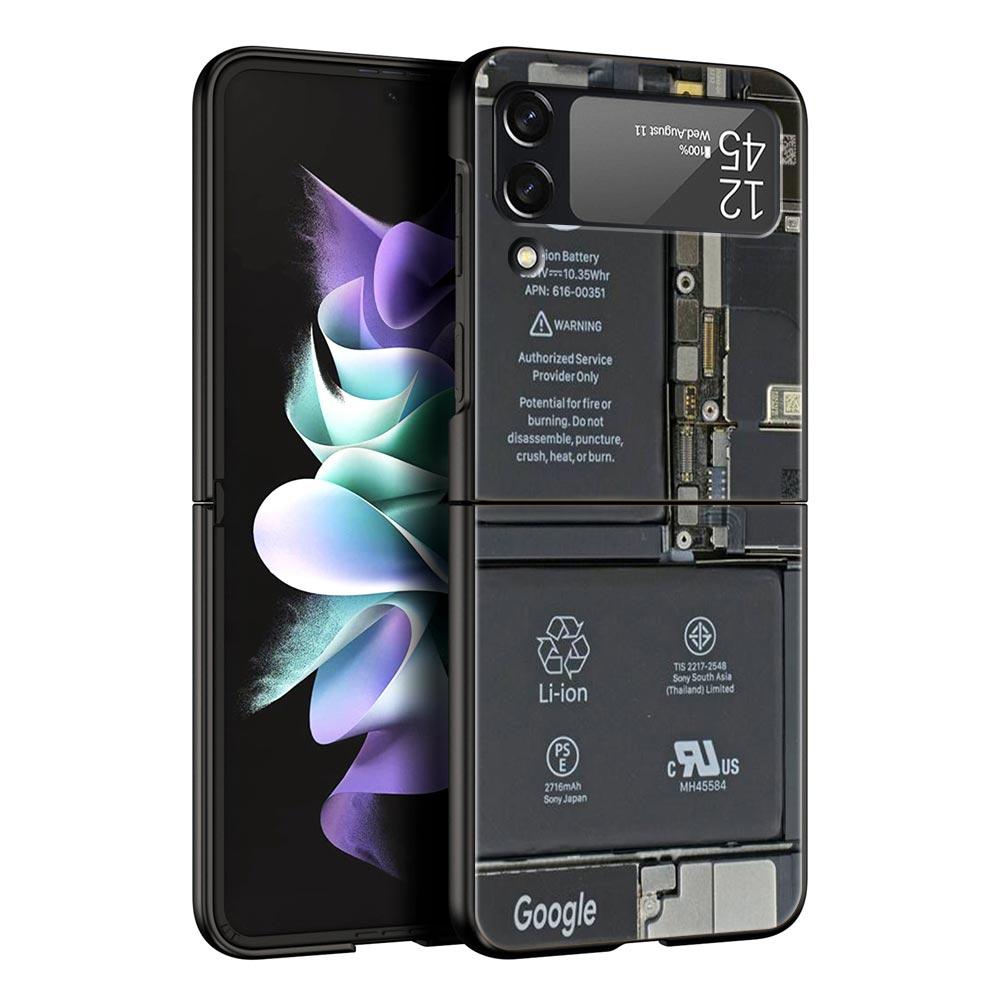 Z Flip 4 Phone Case for Samsung Galaxy Z Flip 3 5G ZFlip3 Flip3 Zflip Flip4 Black Hard Cover Vintage Tape Camera Gameboy Shell
