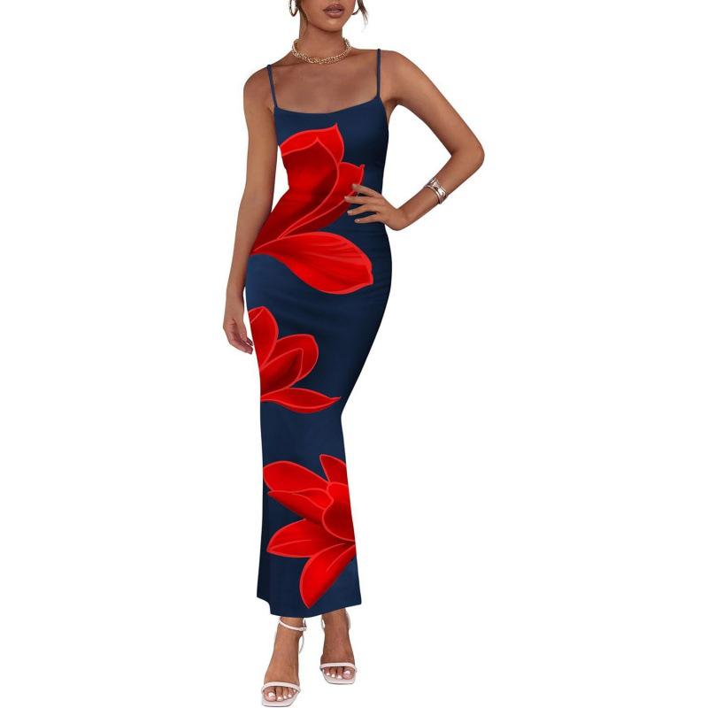 Sexy bedrucktes Spaghettiträgerkleid im europäischen und amerikanischen Stil - Heißer Verkauf im Frühling/Sommer
