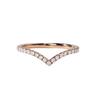 Women's 18K White Gold V-shaped Zirconia Pinky Ring with Micro-Paved Diamonds