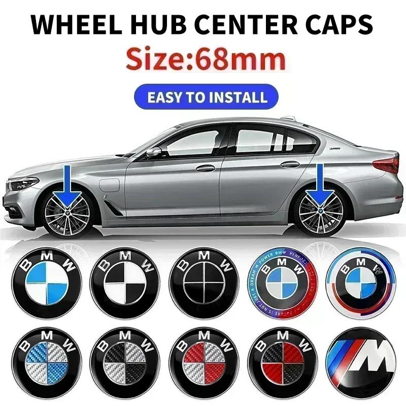 4ks 68mm Samolepky s emblémem na středové krytky kol pro BMW M Performance řady 1 3 5 7 X1 X2 X3 X4 X5 X6 X7 M3 M5 M7