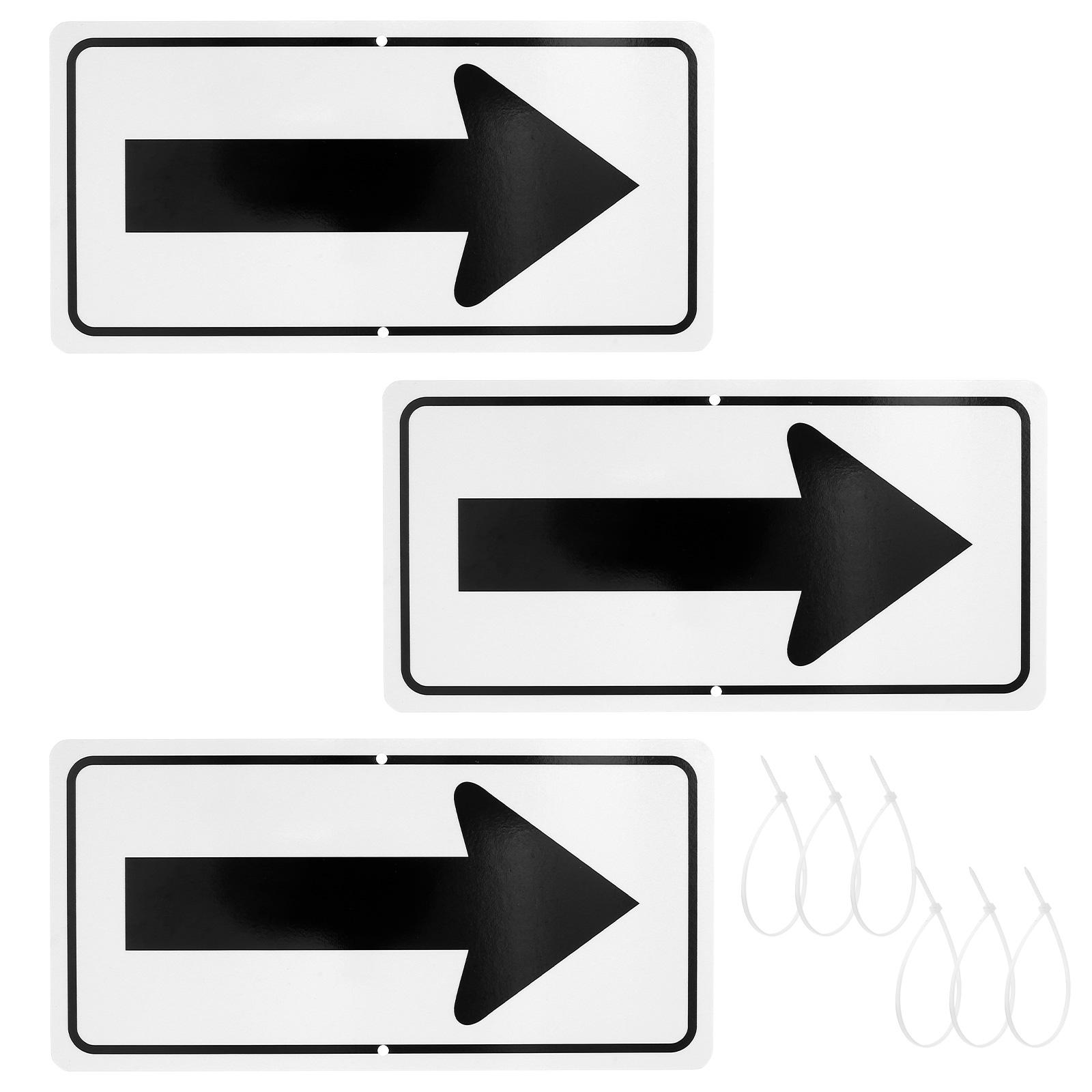 3Pack White Arrow Signs, 12x6 Inches Aluminum Reflective Arrow Sign UV Protected Outdoor Garden Signs Road Warning Sign белый