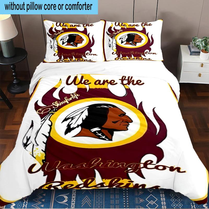 Redskins Football Club Design 3PCS Bedding Set 2D Printing (Includes 1 Duvet Cover + 2 Pillowcases Coreless), Bedroom decor,Fan gift