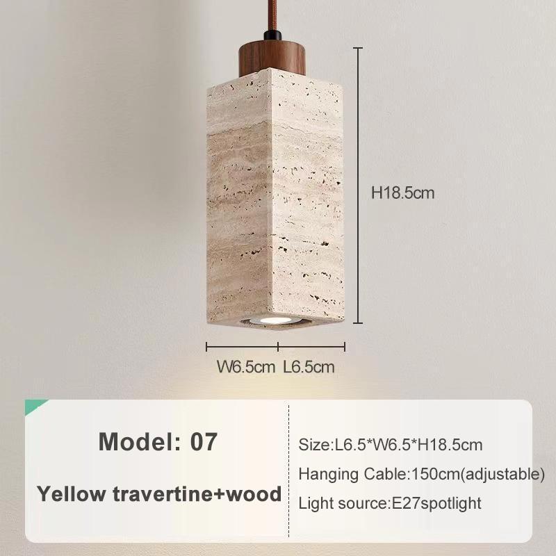 Small Pendant Lamp LED Retro Yellow Hole Stone Bedside Bedroom Dining Room Lighting Hanging Lamp Pendant Light