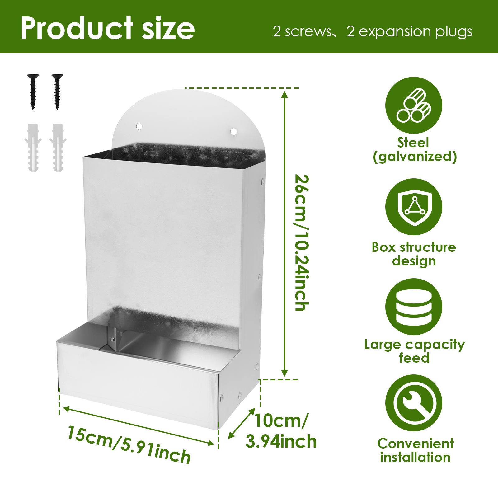 

Chicken Oyster Shell Feeder Metal Chicken Grit and Oyster Shell Feeder Hanging Farm Grit Dispenser Poultry Feeding Accessories