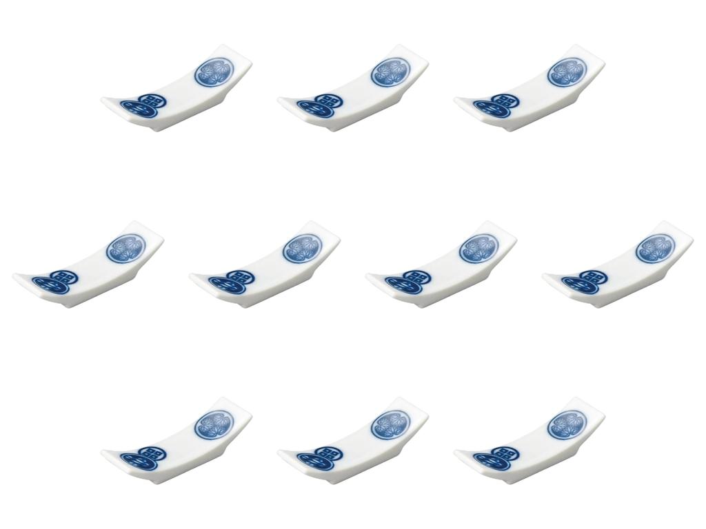 Set of 10 Chopstick Rests x Chopstick Rests Setomonohonpo Monpei-style [7.7 2.2 cm]