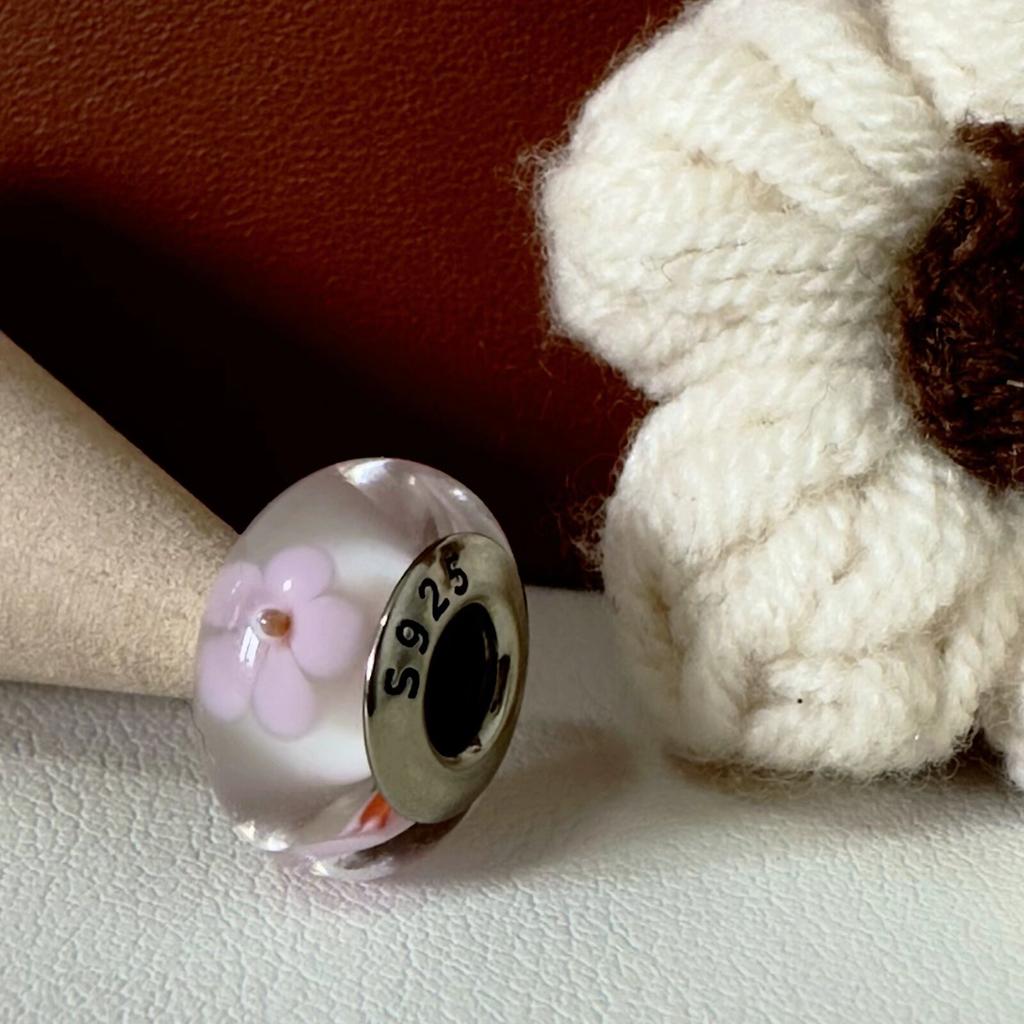 Colorful copper Mini Murano Glass Bead Charms Charm Fits Authentic Bracelets Blue Faceted Murano for Women Necklaces Jewellery