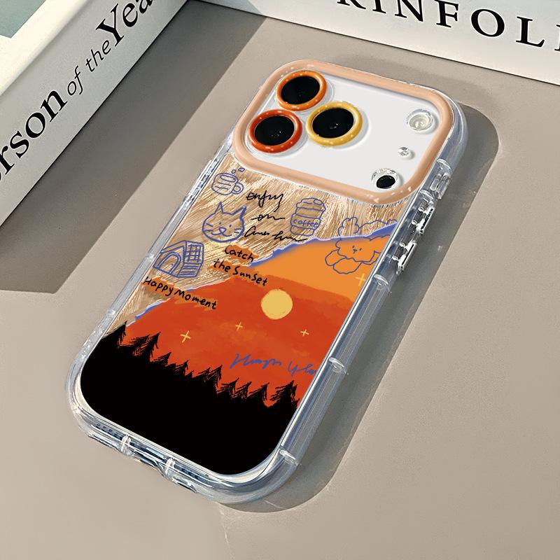 Apple iPhone 17 Promax Case with Scenery Graffiti for 14 Plus, 15 Gauze, and 16 Pro