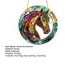 Acrylic Horse Suncatcher Stained Glass Effect Window Hanging Ornament Equestrian Gifts for Mom Grandma Women Horse Lovers