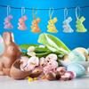 6Pcs Colorful Foam Easter Rabbit Animal Mold Easter Bunny Decor Sequin Bunny Ornament  Kids Gift