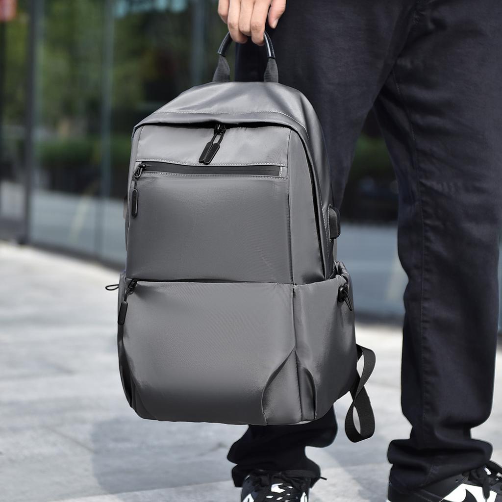 Lightweight Men's Backpack with Large Capacity for Middle and High School Students, Simple and Trendy Travel Computer Backpack
